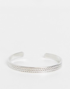 Серебристый браслет-манжета Topman