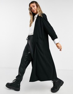Черное мягкое легкое пальто ASOS DESIGN-Черный цвет