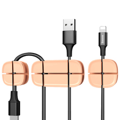 Органайзер для проводов Baseus Cross Peas Cable Clip Oak (ACTDJ-0K) BASEUS