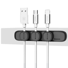 Органайзер для проводов Baseus Peas Cable Clip Black (ACWDJ-01) BASEUS