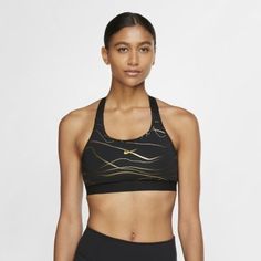 Спортивное бра со средней поддержкой и принтом Nike Swoosh Icon Clash