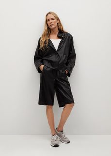 Куртка оверсайз из искусственной кожи - Soul Mango