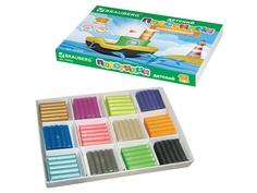 Набор для лепки Brauberg Пластилин плавающий, перламутровый 12 цветов 144g 103644