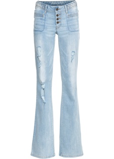Джинсы Bootcut с плетёным поясом Bonprix