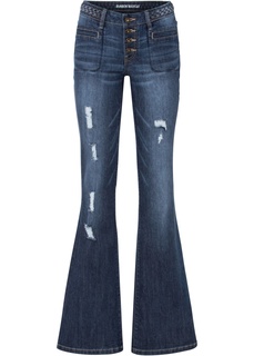 Джинсы Bootcut с плетёным поясом Bonprix