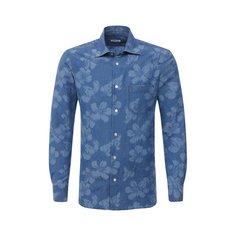 Рубашка из хлопка и льна Kiton