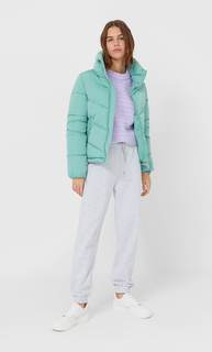 Stradivarius Стеганая Куртка С Высоким Воротником Женская Коллекция Multicolor Xs