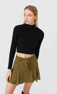 Stradivarius Юбка-Шорты Струящегося Кроя С Принтом Женская Коллекция Multicolor L