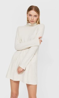 Stradivarius Короткое Платье Из Мягкой Ткани Женская Коллекция Цвет Камня S