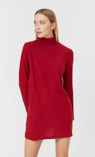 Stradivarius Короткое Платье Из Мягкой Ткани Женская Коллекция Красный L