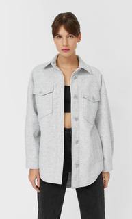 Stradivarius Трикотажная Куртка Оверсайз Женская Коллекция Пестро-Серый S