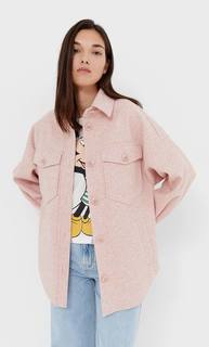 Stradivarius Трикотажная Куртка Оверсайз Женская Коллекция Приглушенно-Розовый S