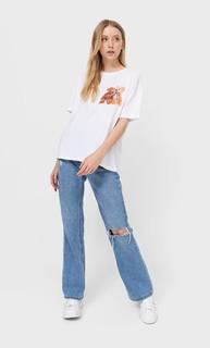 Stradivarius Футболка «Мишка» Ко Дню Святого Валентина Женская Коллекция Белый Xl