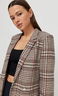 Stradivarius Двубортный Пиджак Без Застежки Женская Коллекция Цвет Камня S