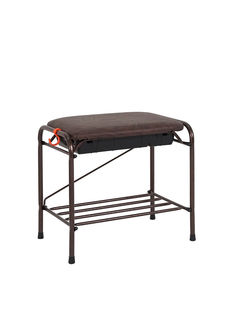 Подставка для обуви ЗМИ, 2-х полочная 45 с сиденьем с ящиком (Медный антик)