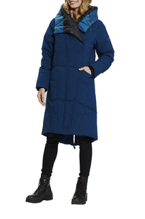 Пуховик-пальто женский D`imma 2113 синий 42-170