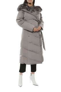 Пуховик-пальто женский RIO VERTI R1219FUR58 серый 40