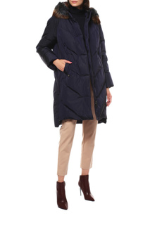 Пуховик-пальто женский RIO VERTI R1216FUR58 синий 46