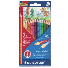 Карандаши цветные Staedtler Noris club, 12 цветов + 1 цвет-радуга
