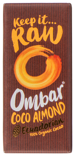 Шоколад Ombar, темный с кокосовым кремом и миндалем Keep it raw Coco Almond, 70 г