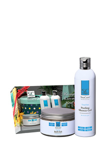 Подарочный SPA набор №8 SeaCare отшелушивающий Гель для душа, Соль для ванн Мертвого моря