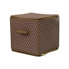 Короб складной на молнии "Полька", Д300 Ш300 В300, коричневый, ESH08 SL Handy Home