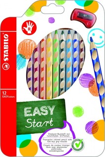 Набор цветных карандашей Stabilo EASYcolors для правшей с точилкой, 12 цветов
