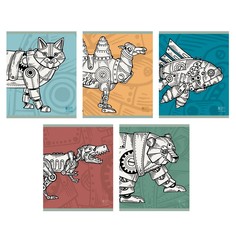Тетрадь Listoff ZOO Роботы (А5,скрепка,клетка,48л.) ТК487114