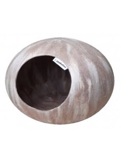 Zoobaloo Домик для кошек и собак WoolPetHouse, без ушек, молочный шоколад, 40х40х20см