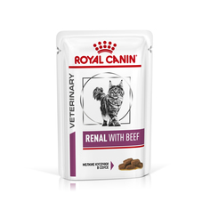 Влажный корм для кошек ROYAL CANIN Vet Diet Renal, говядина, 85г