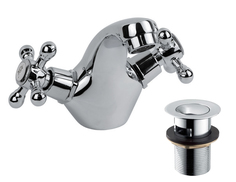 Смеситель для раковины Aqualux Harmony, с донным клапаном, хром SH-1216