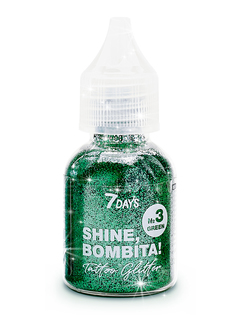 Глиттер тату 7DAYS, SHINE, BOMBITA! / №3 Green, 11 г
