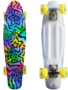 Скейт Cruiser Board "Street Hit" Graphics Звёзды со светящимися колесами