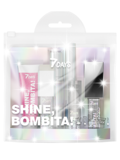 Подарочный набор косметики 7DAYS, SHINE, BOMBITA! / №1 Glitter girl, 6 средств