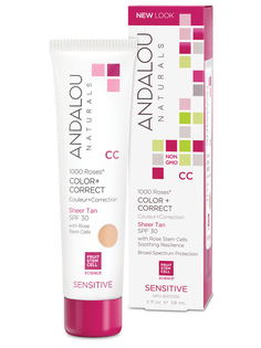 Матирующий СС крем Andalou Naturals SPF 30, жёлто-кремовый оттенок