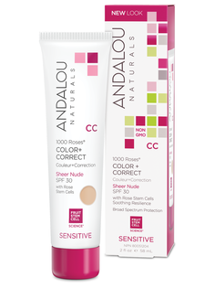 Матирующий СС крем Andalou Naturals SPF 30, светло-розовый оттенок