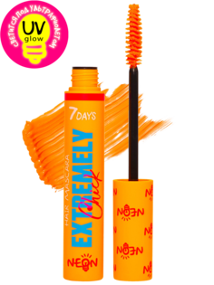 Тушь 7DAYS, для волос оранжевая светящаяся EXTREMELY CHICK UVglow Neon 603 Miss me, 10мл