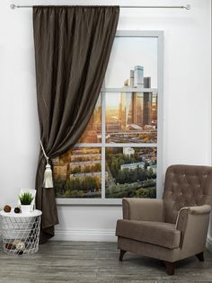 Штора Amore Mio 17966 270x145 см коричневый