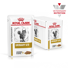 Влажный корм для кошек ROYAL CANIN Vet Diet Urinary S/O, в соусе, цыпленок, 12шт по 85г