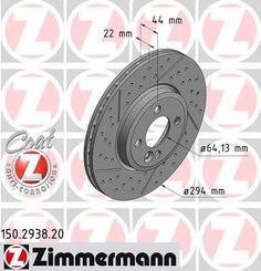 Тормозной диск ZIMMERMANN 150.2938.20