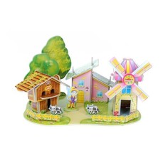 Картонный 3D-мини-пазл Zilipoo Дом мельница (22 детали)