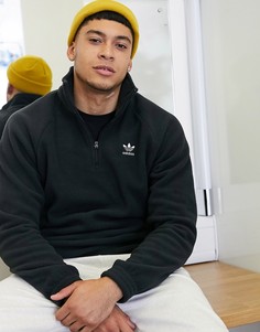 Черный флисовый свитшот на молнии 1/4 adidas Originals