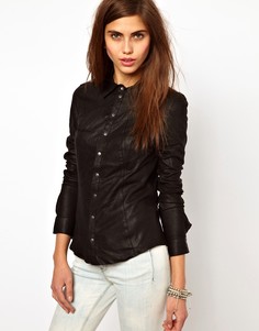 Кожаная рубашка Very By Vero Moda-Черный