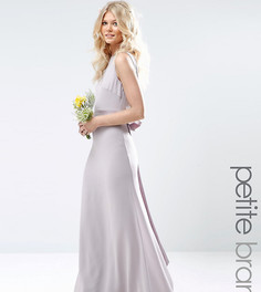 Свадебное платье макси с сатиновым бантом сзади TFNC Petite-Фиолетовый