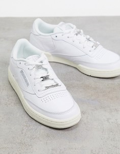 Кроссовки с контрастной подошвой Reebok Club C 85-Бежевый