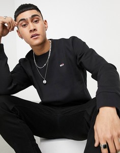 Черный свитшот с круглым вырезом и логотипом Tommy Jeans-Черный цвет