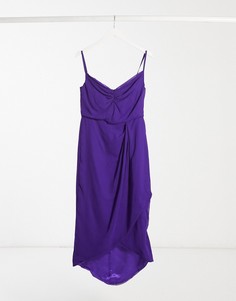 Фиолетовое платье миди с запахом Virgos Lounge-Фиолетовый