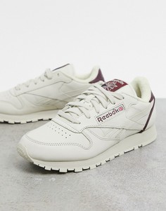Бежевые кожаные кроссовки Reebok Classic-Бежевый