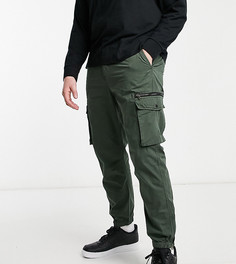 Суженные книзу брюки-карго цвета хаки River Island Big & Tall-Зеленый цвет
