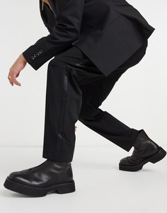 Черные брюки на шнурке в полоску AllSaints Alcor-Черный